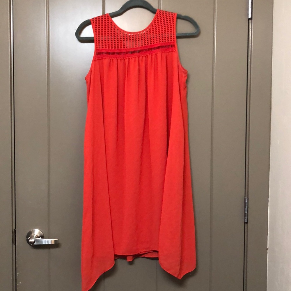 Red flowy dress